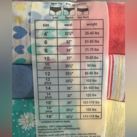 Wonder Nation Girls Hipster Underware Size 16.( bundle) 2Pk / 28 Pcs Total - Picture 3 of 4
